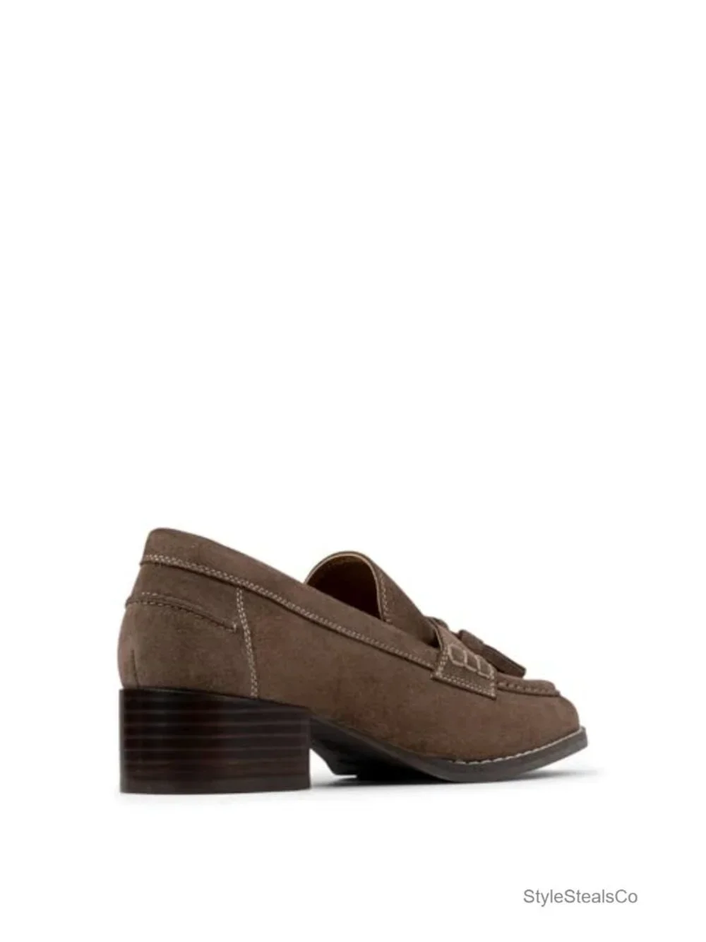 Suede Loafer with Tassel Detail and Memory Foam Insole